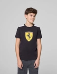 Scuderia Ferrari F1 Kid's Large Shield T-Shirt - Black