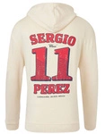 Red Bull Racing F1 Men's Sergio Perez Vintage Hoodie - Ecru