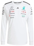 Mercedes AMG Petronas F1 adidas 2025 Men's Team Long Sleeve T-Shirt - White