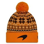 McLaren F1 New Era Xmas Cuff Bobble Beanie - Papaya
