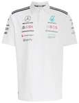 Mercedes AMG Petronas F1 adidas 2025 Men's Team Polo Shirt - White