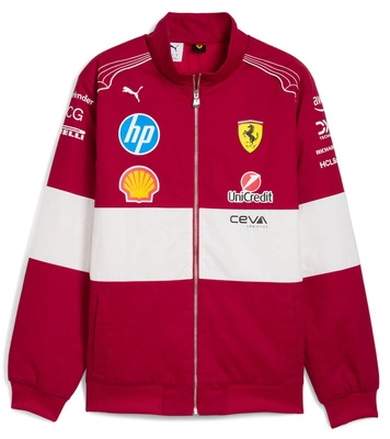 Scuderia Ferrari F1 Men's 2025 Team Vintage Jacket - Dark Cherry