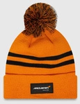McLaren Racing F1 New Era Bobble Knit Beanie Hat with Pom - Papaya