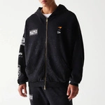 McLaren F1 New Era Men's Washed Graphic Full Zip Oversized Hoodie - Black