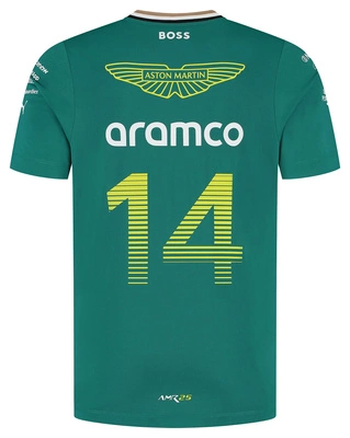 Aston Martin F1 Men's 2025 Fernando Alonso Driver T-Shirt - Green