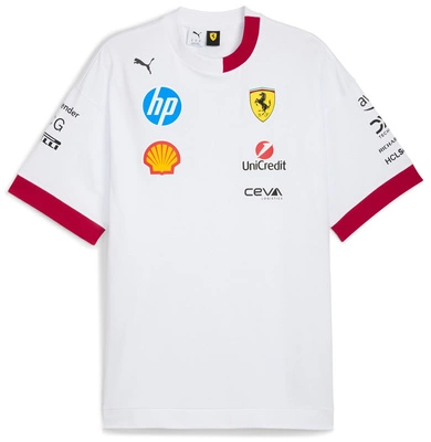 Scuderia Ferrari F1 Men's Miami GP 2025 Driver's Oversized T-shirt - White