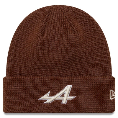 Alpine F1 Team New Era Waffle Cuff Knit Beanie - Brown