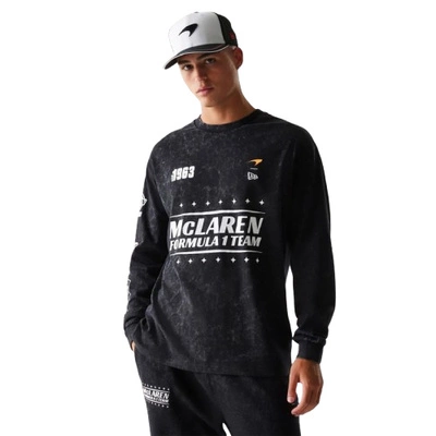 McLaren F1 New Era Men's Washed Graphic Long Sleeve T-Shirt - Black
