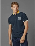 Red Bull Racing x Pepe Jeans - Men's Graphic Stripe Collar Polo Shirt - Dulwich Blue