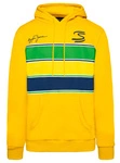 Ayrton Senna F1 Men's Stripe Pullover Hoodie - Yellow