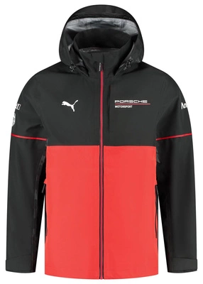 Porsche Motorsport Men's 2025 Team Rain Jacket - Black/Red