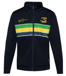 Ayrton Senna F1 Men's Retro Stripe Full Zip Sweatshirt- Navy
