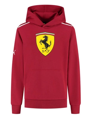 Scuderia Ferrari F1 Kid's Large Shield Hoodie - Dark Cherry