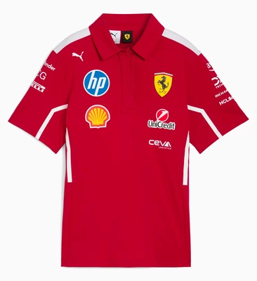 Scuderia Ferrari F1 Women's 2025 Team Polo Shirt - Dark Cherry