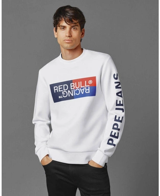 Red Bull Racing x Pepe Jeans - Men's Color Block Logo Sweatshirt - White