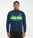 Ayrton Senna F1 Men's Retro Stripe Full Zip Sweatshirt- Navy