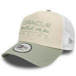 Red Bull Racing F1 New Era Seasonal E-Frame Trucker Hat - Beige/Green